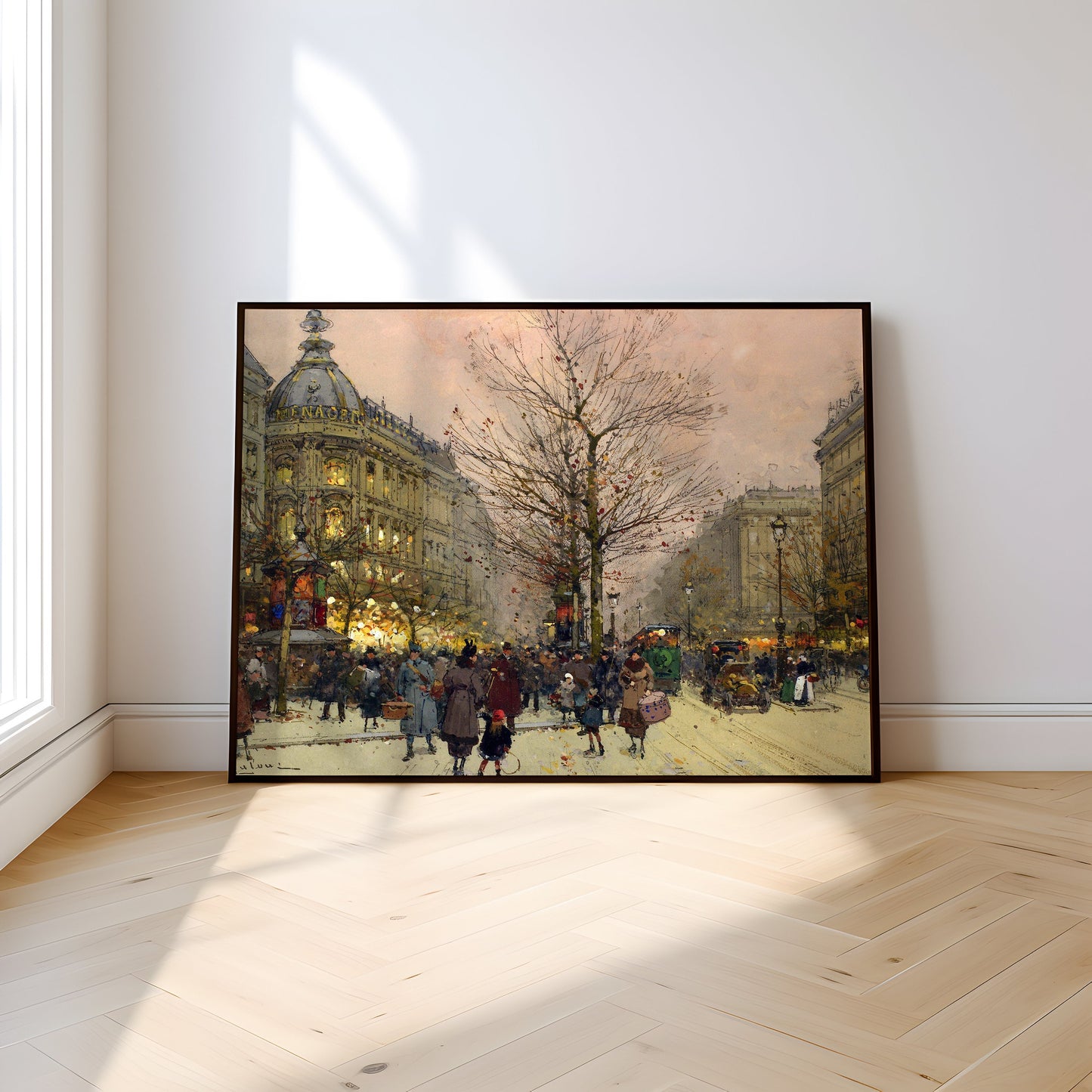 French Impressionist Eugene Galien-Laloue - Grands Boulevards Paris, Original vintage painting, Printable art instant download, SKU 315EGL