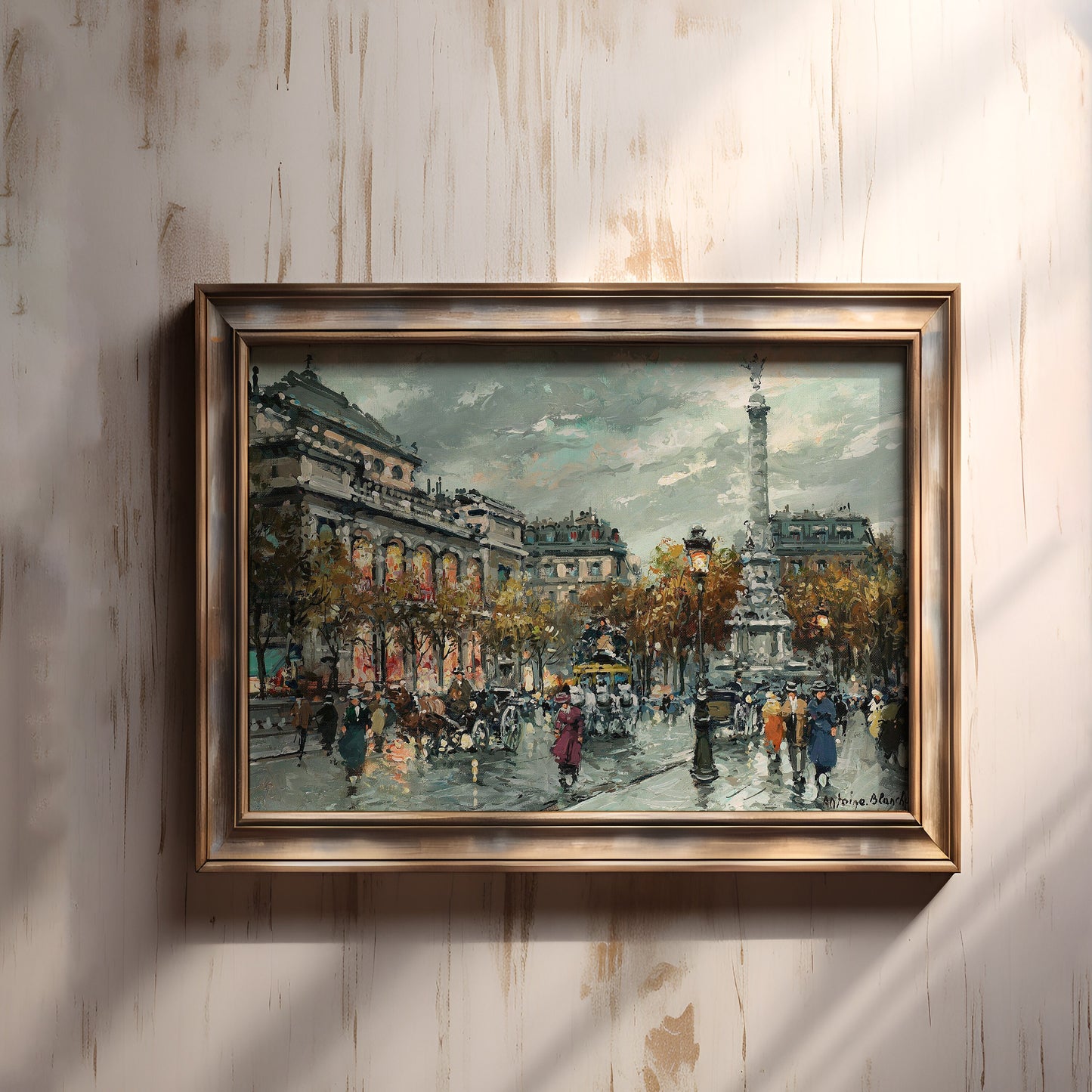 French Impressionist Antoine Blanchard, Paris,Original antique painting, vintage Printable art instant download, SKU 319AB