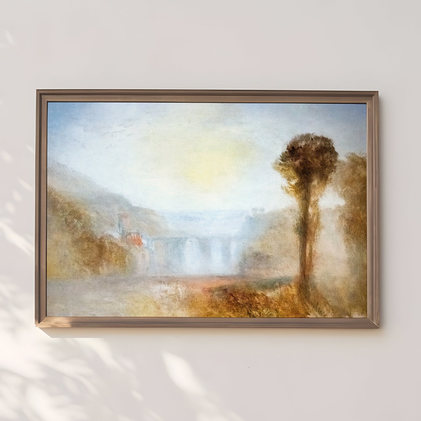 William Turner - Bridge of Towers, original antique oil painting vintage, Printable art instant download, SKU 349WT