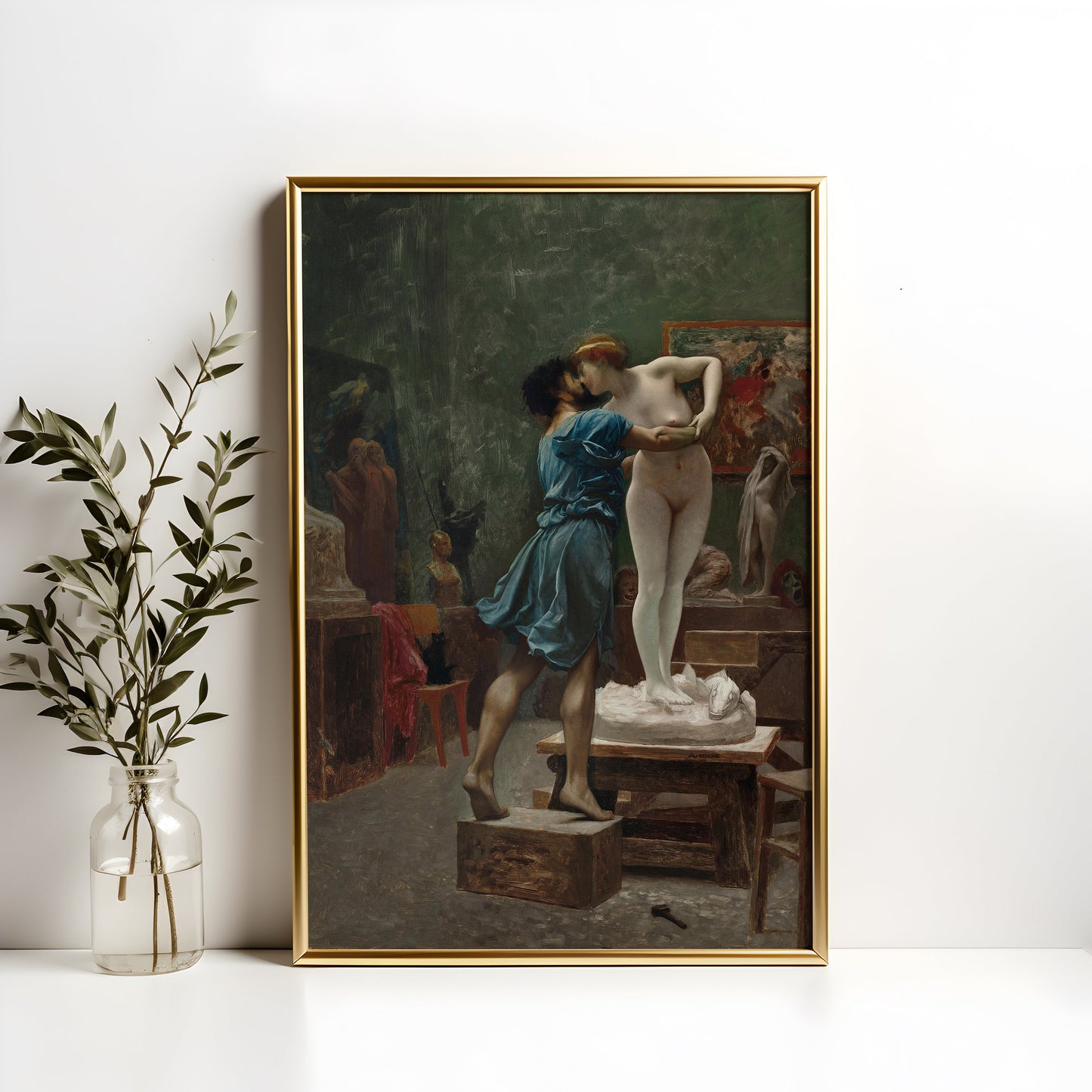 Jean-leon Gerome - Pygmalion and Galatee , Original antique figure painting , vintage Printable art instant download , SKU 363JLG