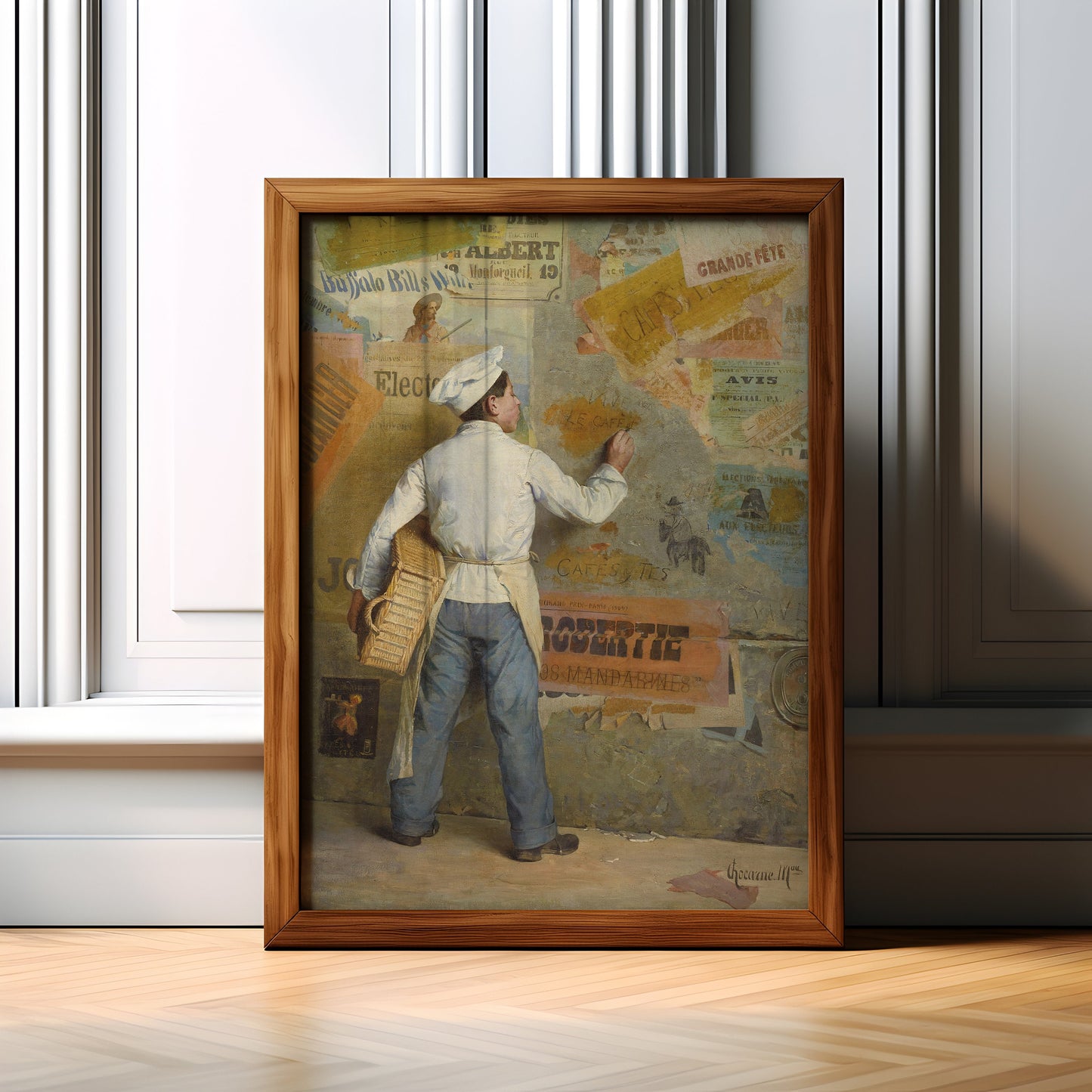 Chocarne-Moreau - Young Baker , Original antique figure painting , vintage Printable art instant download , SKU 366PCC