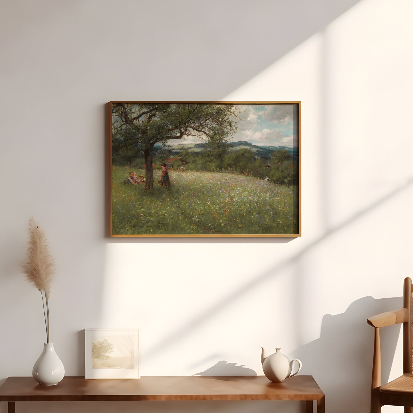 Johann Sperl - Summer Day, Original antique painting, vintage Printable art instant download, SKU - 371JS