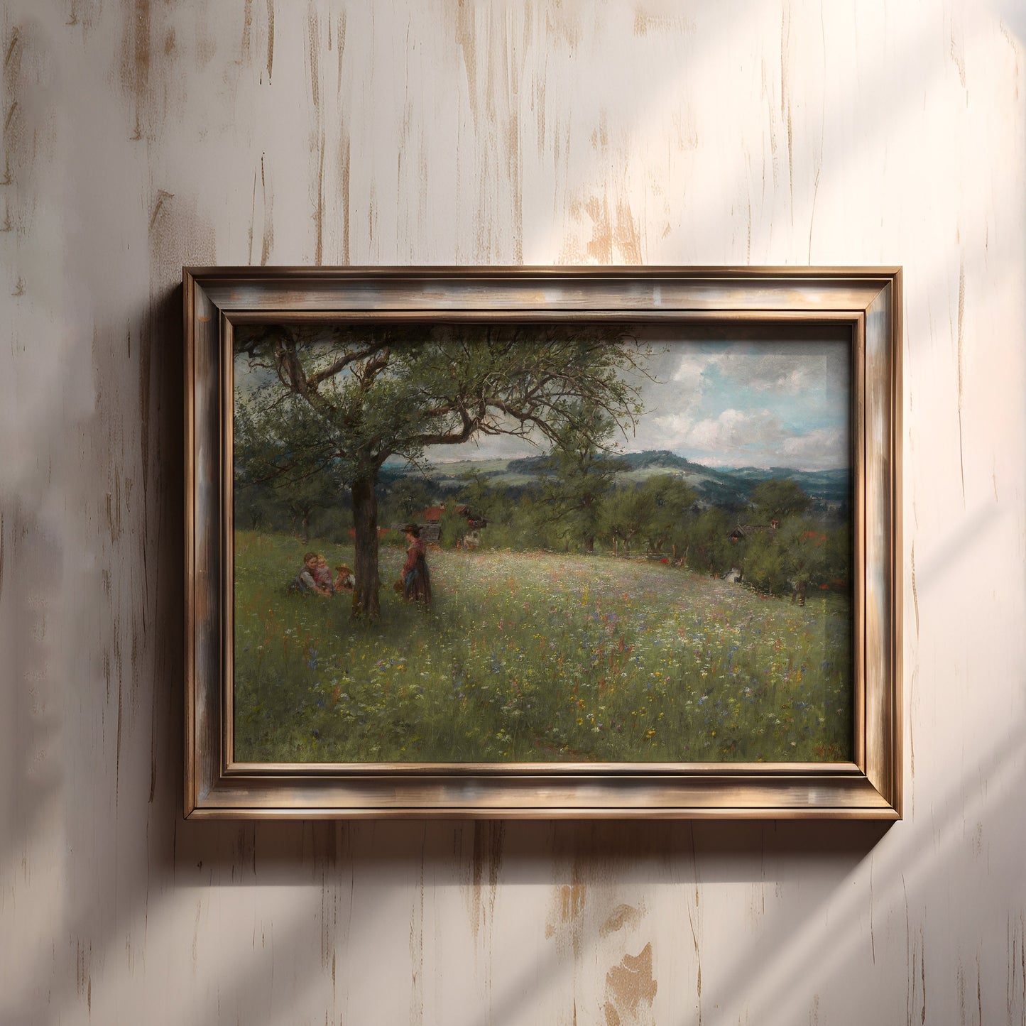 Johann Sperl - Summer Day, Original antique painting, vintage Printable art instant download, SKU - 371JS