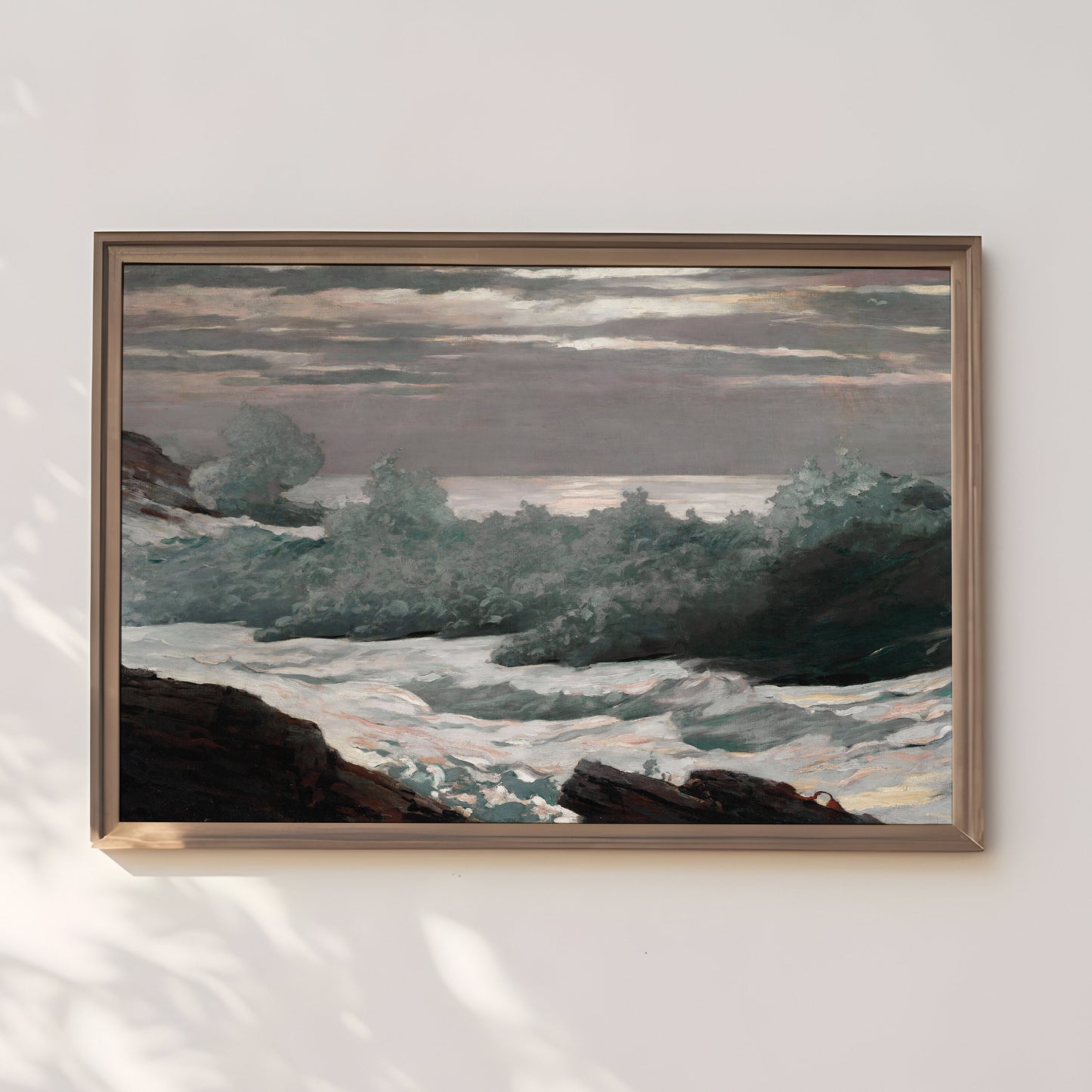 Winslow Homer - After Storm at Sea, Seascape original antique oil painting vintage, Printable art instant download, SKU 389WH