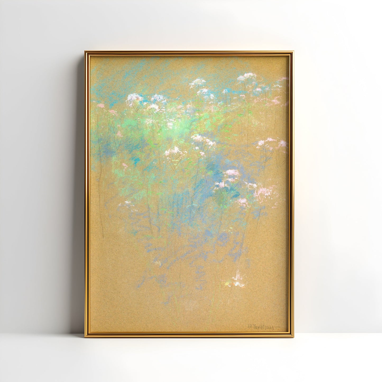 Flowers - John Henry Twachtman, Impressionism, original antique painting, oil, vintage, Printable art instant download, SKU  K-JHT66