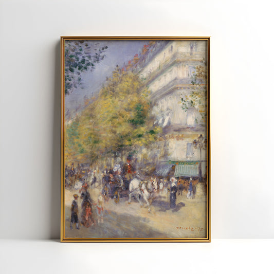Renoir, The Great Boulevards, Impressionism, original antique painting, oil, vintage, Printable art instant download, SKU  K-PAR81