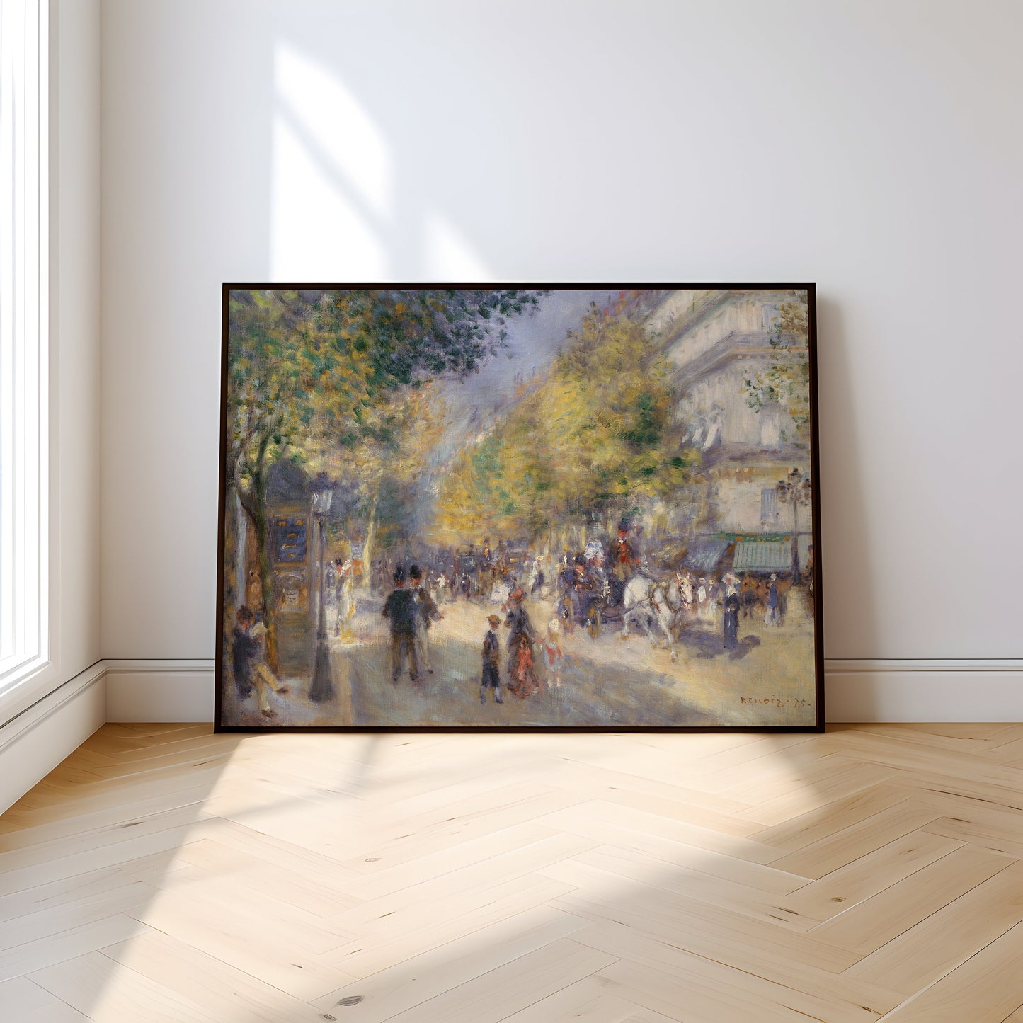 Renoir, The Great Boulevards, Impressionism, original antique painting, oil, vintage, Printable art instant download, SKU  136-PAR