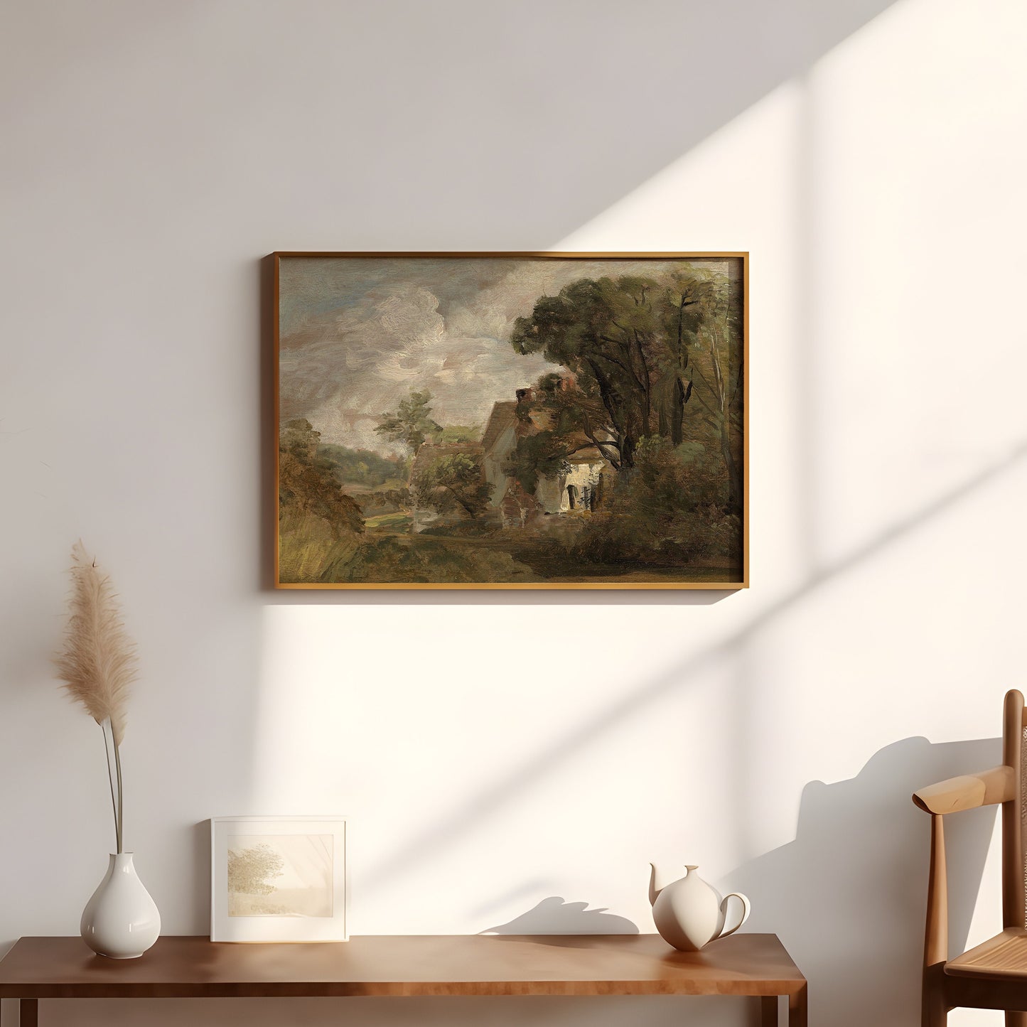 John Constable - Willy Lott House, Landscape,  original antique painting, oil, vintage, Printable art instant download, SKU  147-JC