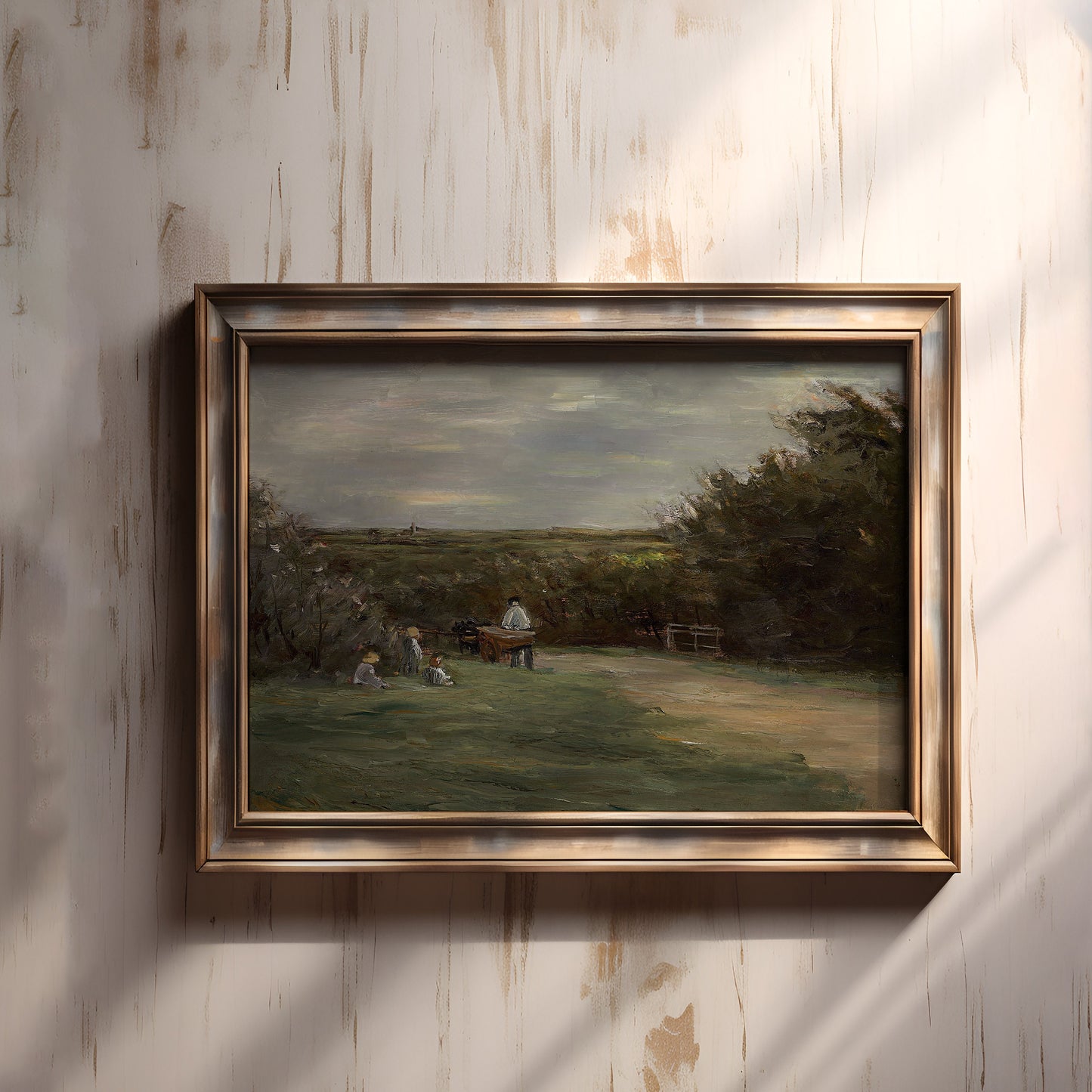 Max Liebermann - Rustic landscape, original antique painting, oil, vintage, Printable art instant download, living room, SKU  155-ML