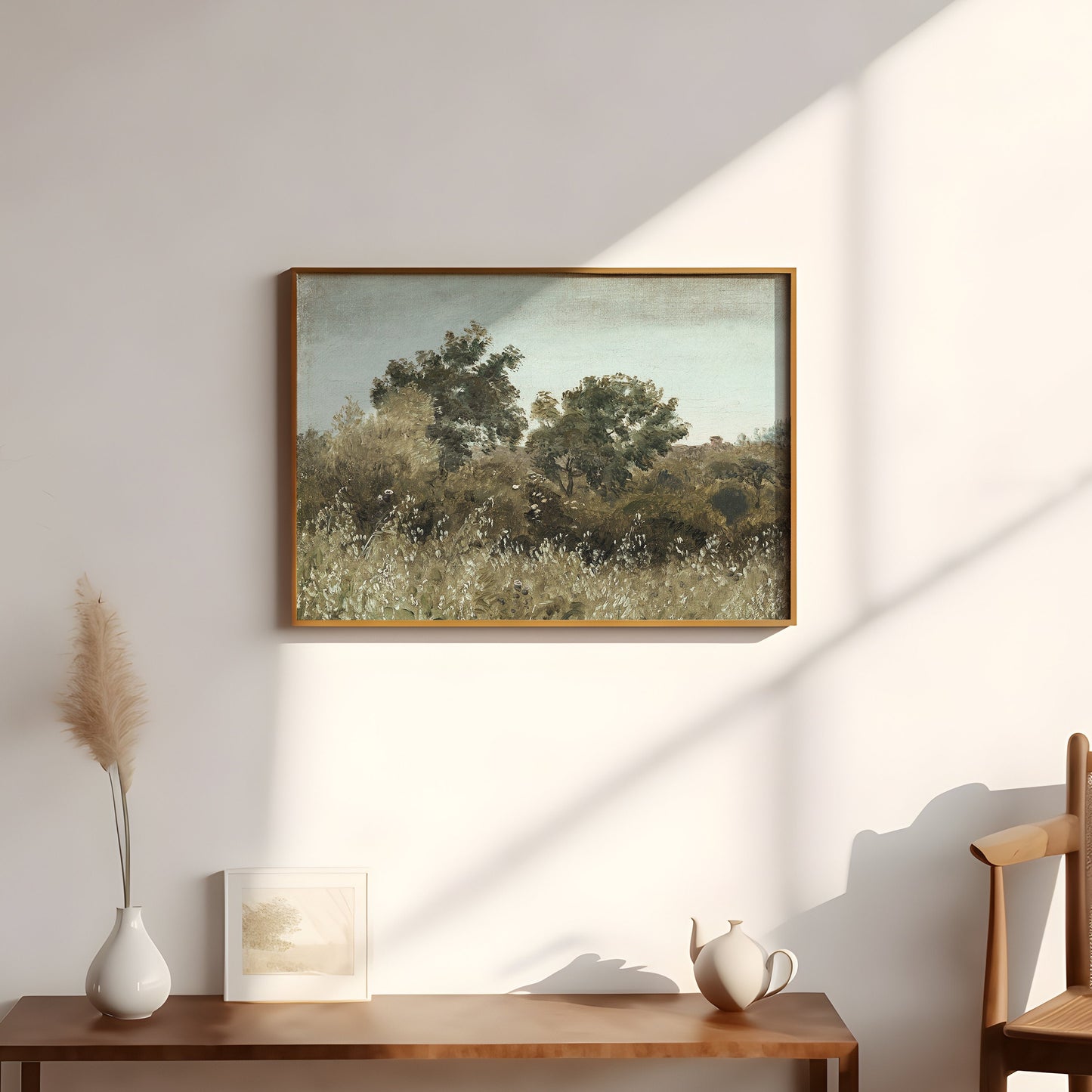 Rustic landscape, Skovgaard, Oat Field Near Vejby, original antique painting oil, vintage, Printable art instant download, SKU  K_AS.2