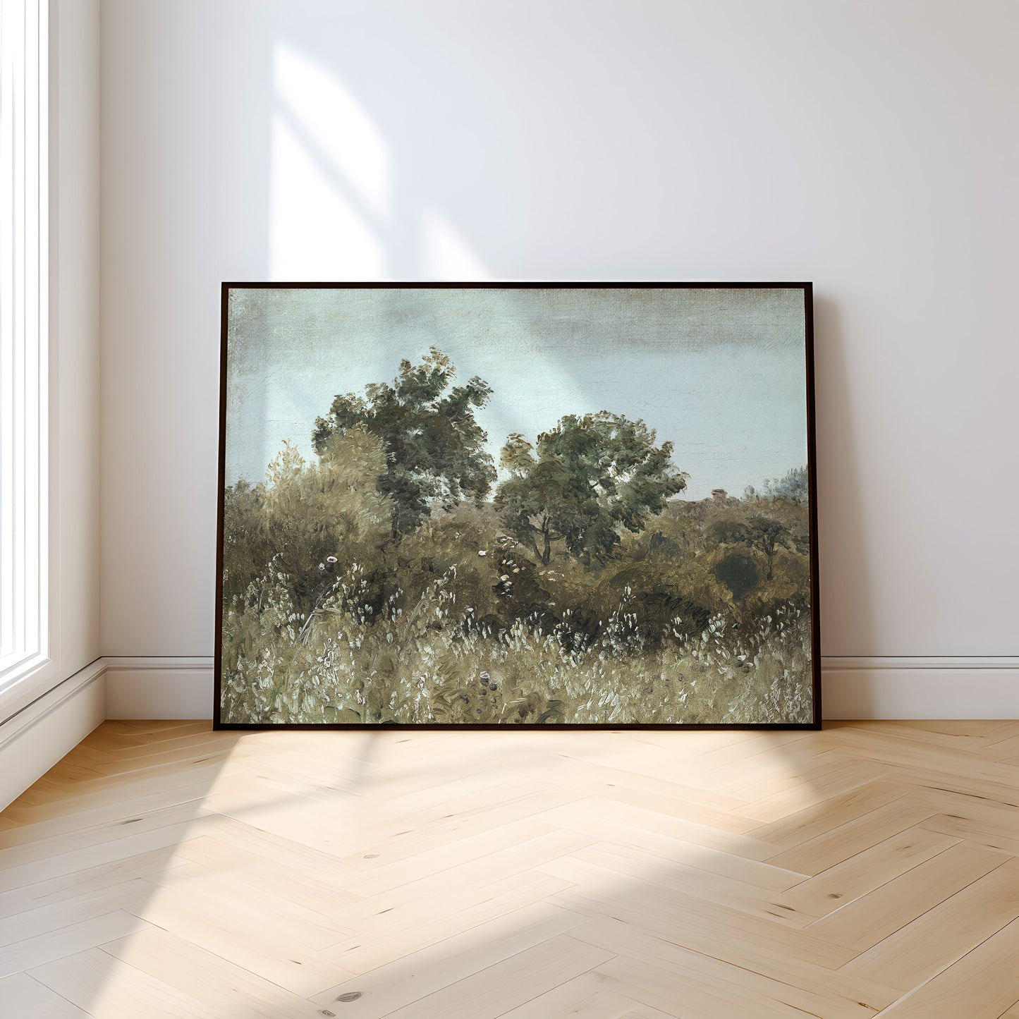 Rustic landscape, Skovgaard, Oat Field Near Vejby, original antique painting oil, vintage, Printable art instant download, SKU  K_AS.2