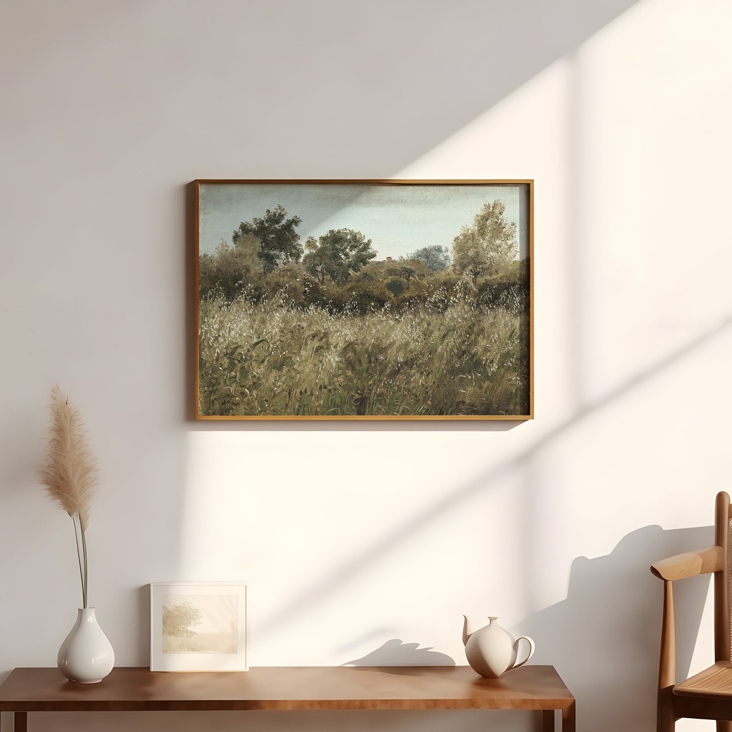 Skovgaard, Oat Field Near Vejby, Rustic landscape, original antique painting oil, vintage, Printable art  instant download, SKU  K_PCS.7