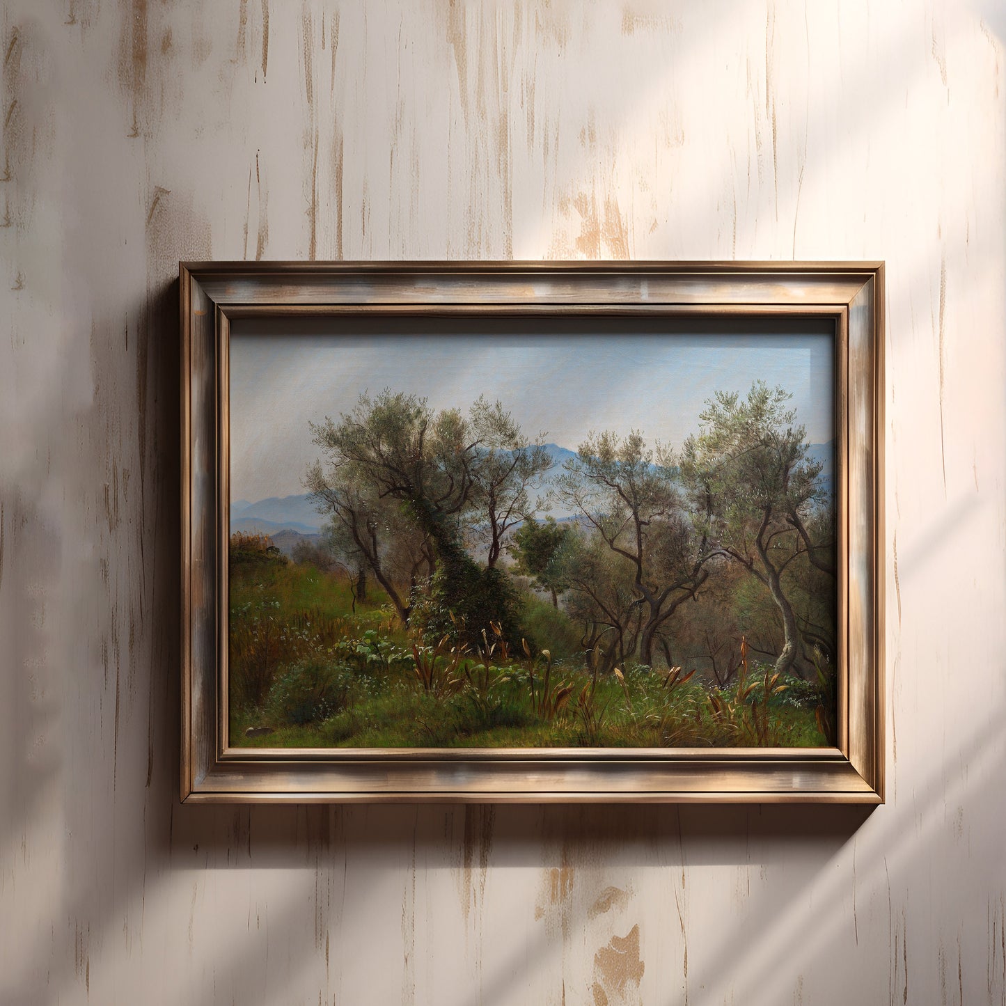 Peter Skovgaard, Olive Trees, Rustic landscape, original antique painting oil, vintage, Printable art instant download, SKU K_PCS.13