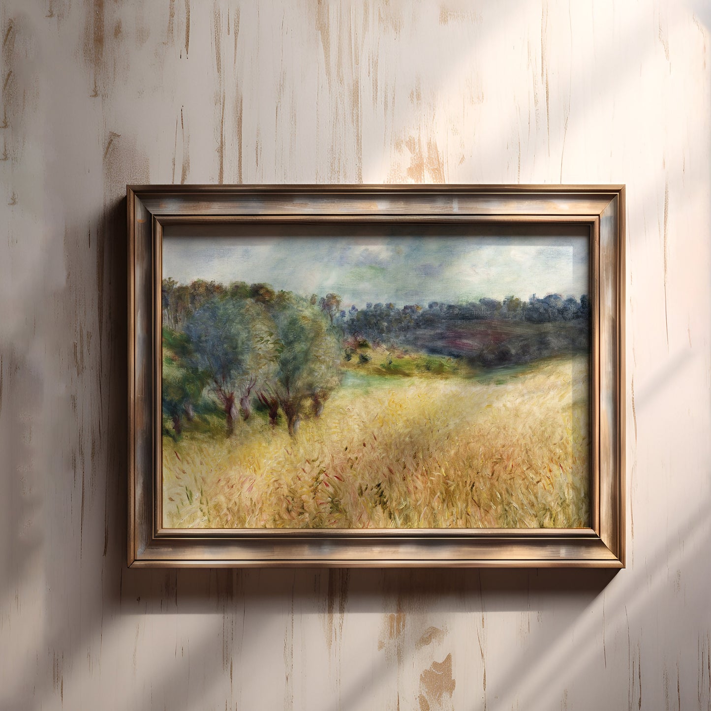 Renoir - Wheat Field, French Impressionism, original antique painting, oil, vintage, Printable art instant download, SKU  K_AR.14