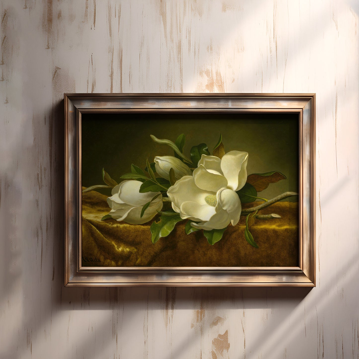 Still-life Flowers, Martin Johnson Heade Magnolias, original antique painting oil vintage, Printable art instant download, SKU  25K_MJH.25