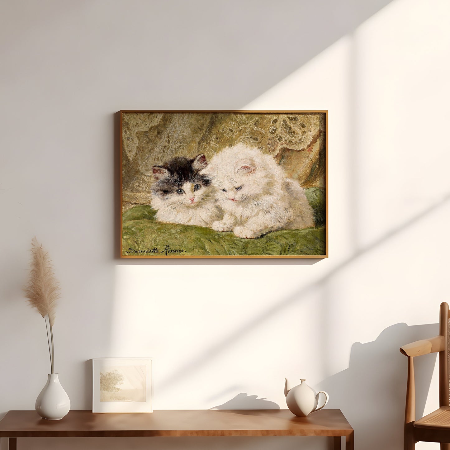 Henriette Ronner-Knip Two Kittens, oil, cute antique painting vintage, animal lover gift, Printable art instant download,  SKU  28K_HRK.28