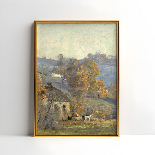 Theodore Clement Steele, American Impressionism, original antique painting, oil, vintage, Printable art instant download, SKU  K_TCS34