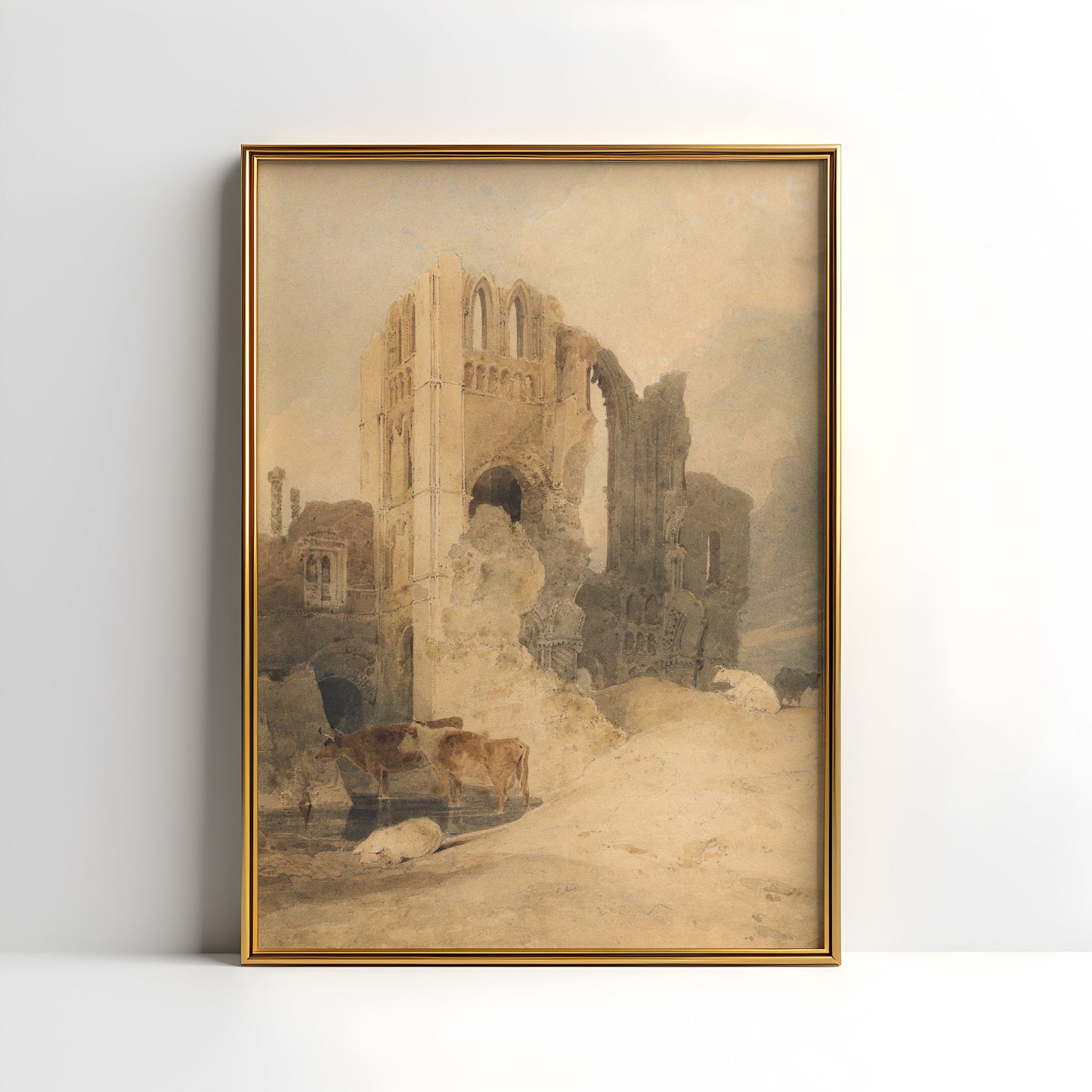 Castle, Norfolk - John Sell Cotman, original antique painting, watercolour, vintage, Printable art instant download, SKU  K-CAP79