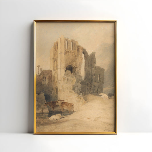 Castle, Norfolk - John Sell Cotman, original antique painting, watercolour, vintage, Printable art instant download, SKU  K-CAP79