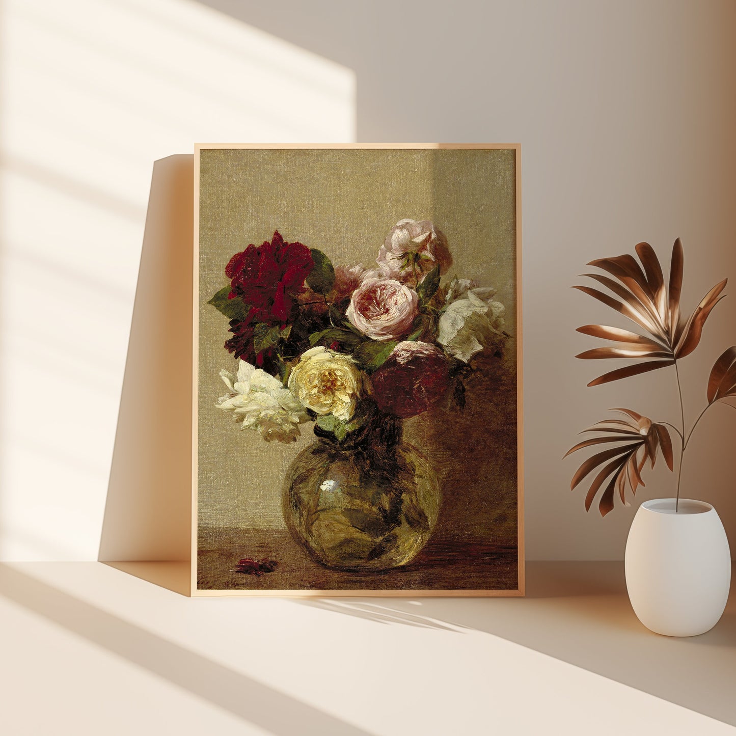 Still-life Flowers, Henri Fantin-Latour, Roses, original antique painting, oil vintage, Printable art instant download, SKU  167HFL