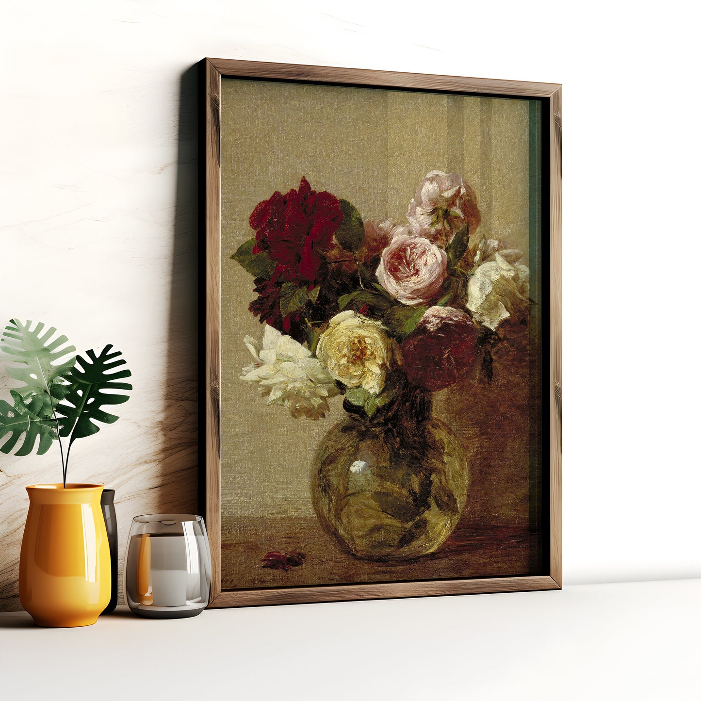 Still-life Flowers, Henri Fantin-Latour, Roses, original antique painting, oil vintage, Printable art instant download, SKU  167HFL