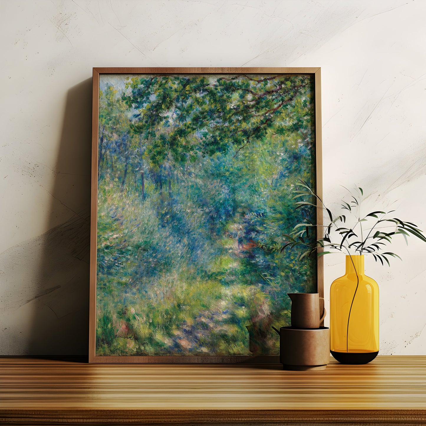Renoir - Path in the wood, Impressionism, original antique painting, oil, vintage Printable art, instant download, SKU - 169POR
