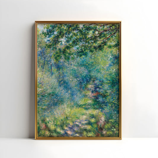 Renoir - Path in the wood, Impressionism, original antique painting, oil, vintage Printable art, instant download, SKU - 169POR