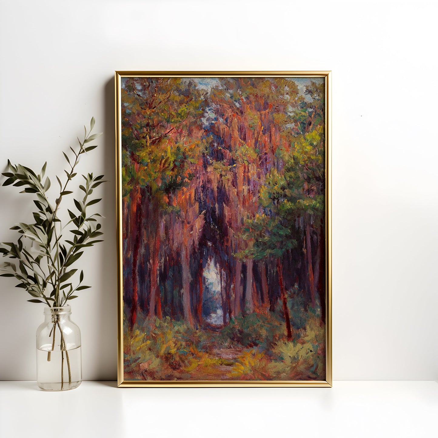 Landscape, John Ottis Adams, Hanging Moss, Impressionism, antique painting, oil, vintage, Printable art instant download, SKU  174JOA