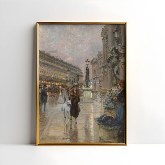 French Impressionism, Georges Stein, Paris, original antique painting, oil, vintage, Printable art instant download,  SKU  175GS