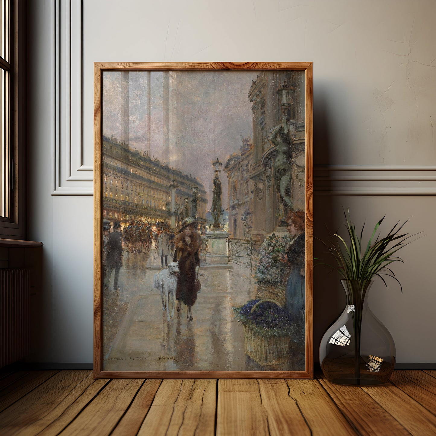 French Impressionism, Georges Stein, Paris, original antique painting, oil, vintage, Printable art instant download,  SKU  175GS