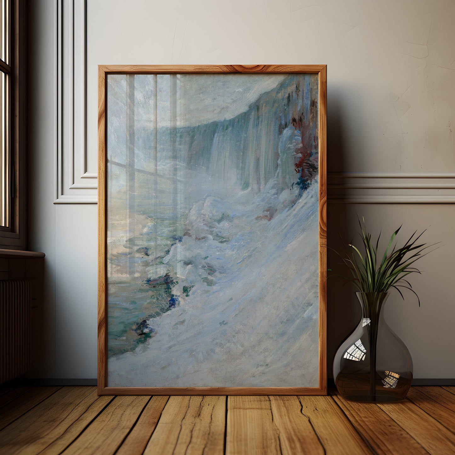 Waterfall Niagara - John Henry Twachtman, Impressionism, original antique oil painting, vintage, Printable art instant download, SKU  177JHT