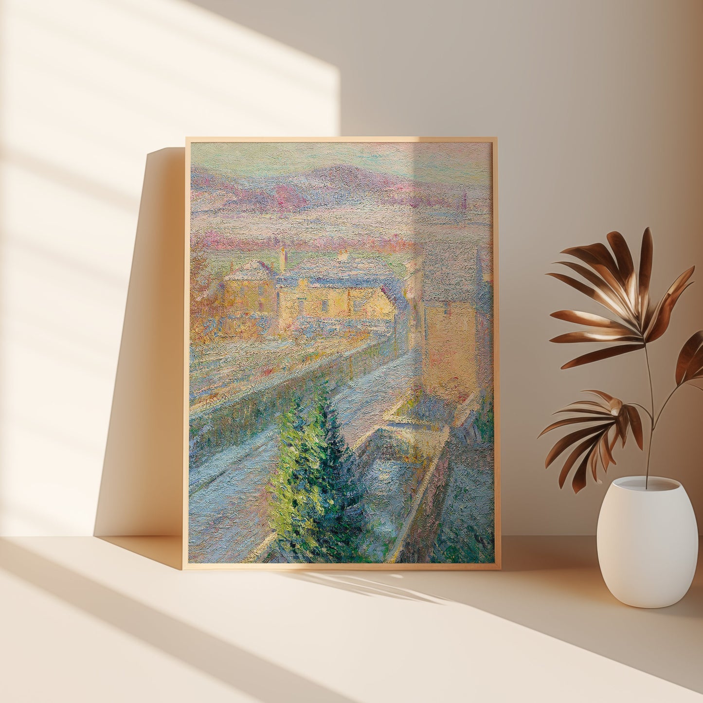 Gustave Loiseau - Triel on Seine, Impressionism, original antique painting, oil, vintage, Printable art instant download, SKU  185GL