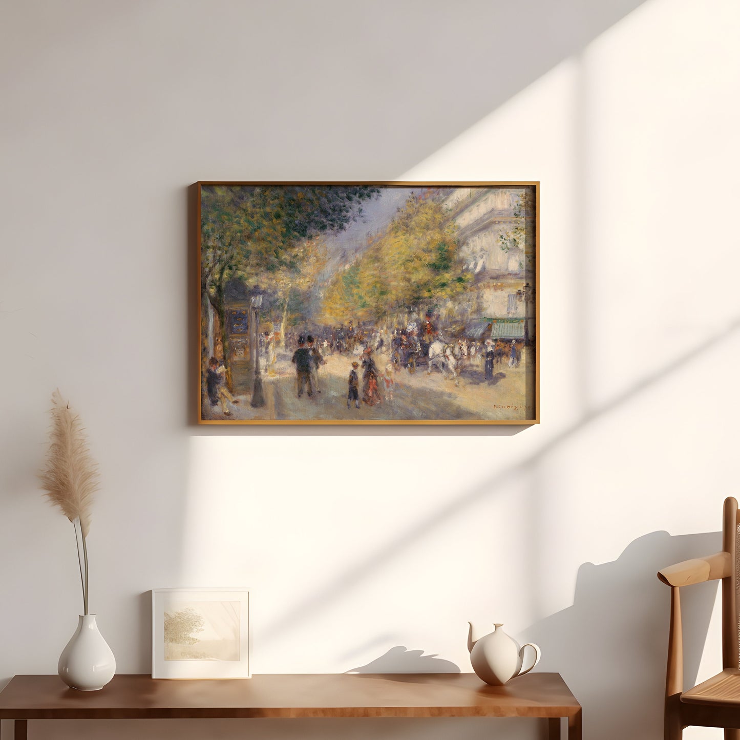 Renoir, The Great Boulevards, Impressionism, original antique painting, oil, vintage, Printable art instant download, SKU  136-PAR