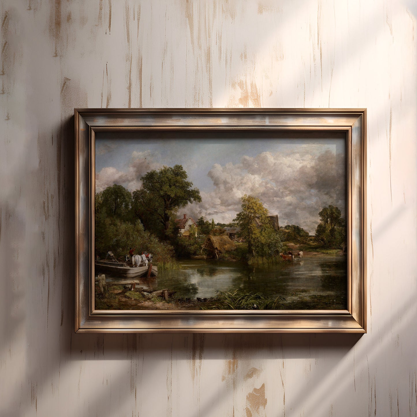 Rustic landscape, John Constable - The White Horse, antique painting, oil, vintage, Printable art instant download, SKU  193JC