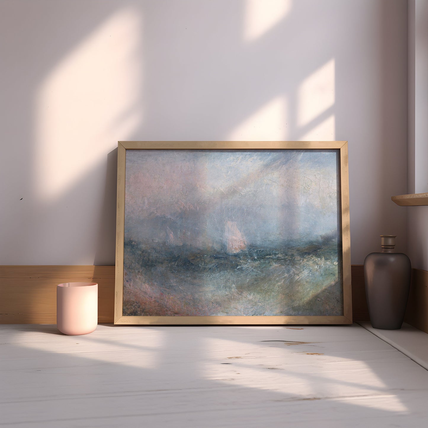 Marine Abstraction Fog - Joseph William Turner, original antique painting, oil, vintage, Printable art instant download, SKU  153-WT
