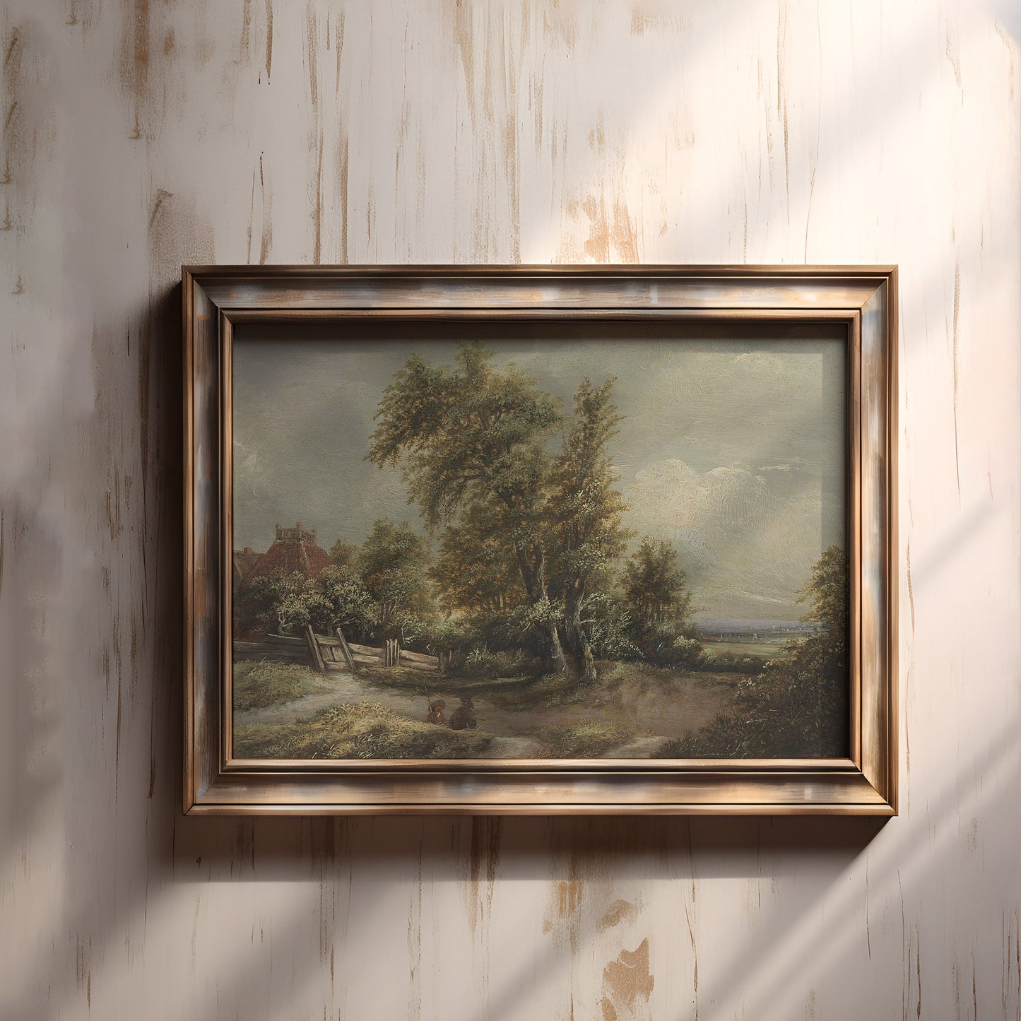 Dutch Rustic landscape, Jan Vermeer van Haarlem, original antique painting, oil, vintage, Printable art instant download, SKU  154-JVH