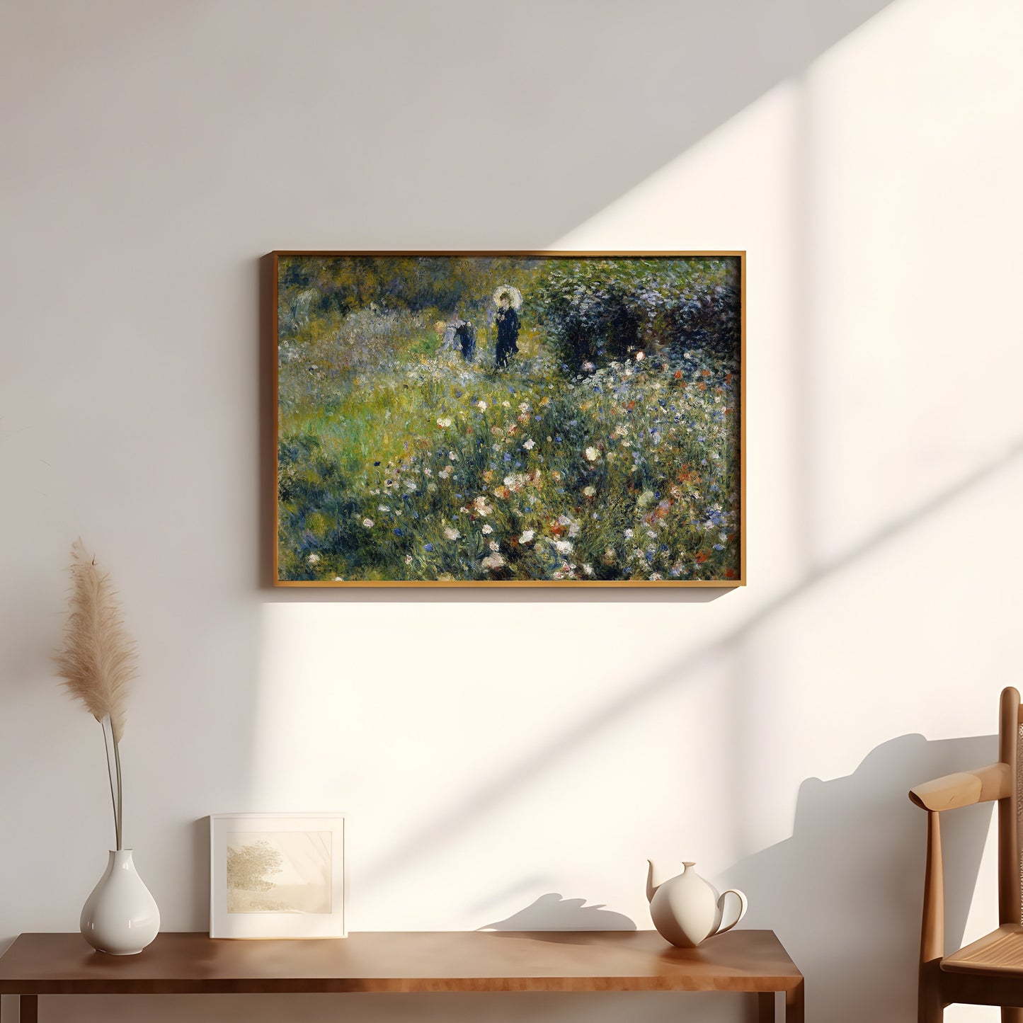 French Impressionism, Renoir - Woman in Garden, Landscape, antique painting, oil vintage, Printable art instant download, SKU  201PAG