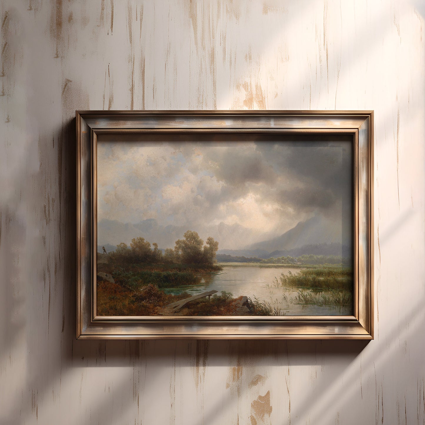 Austrian painter Thoma Josef, Rustic landscape, original antique painting, oil, vintage, Printable art instant download, SKU  162-JT