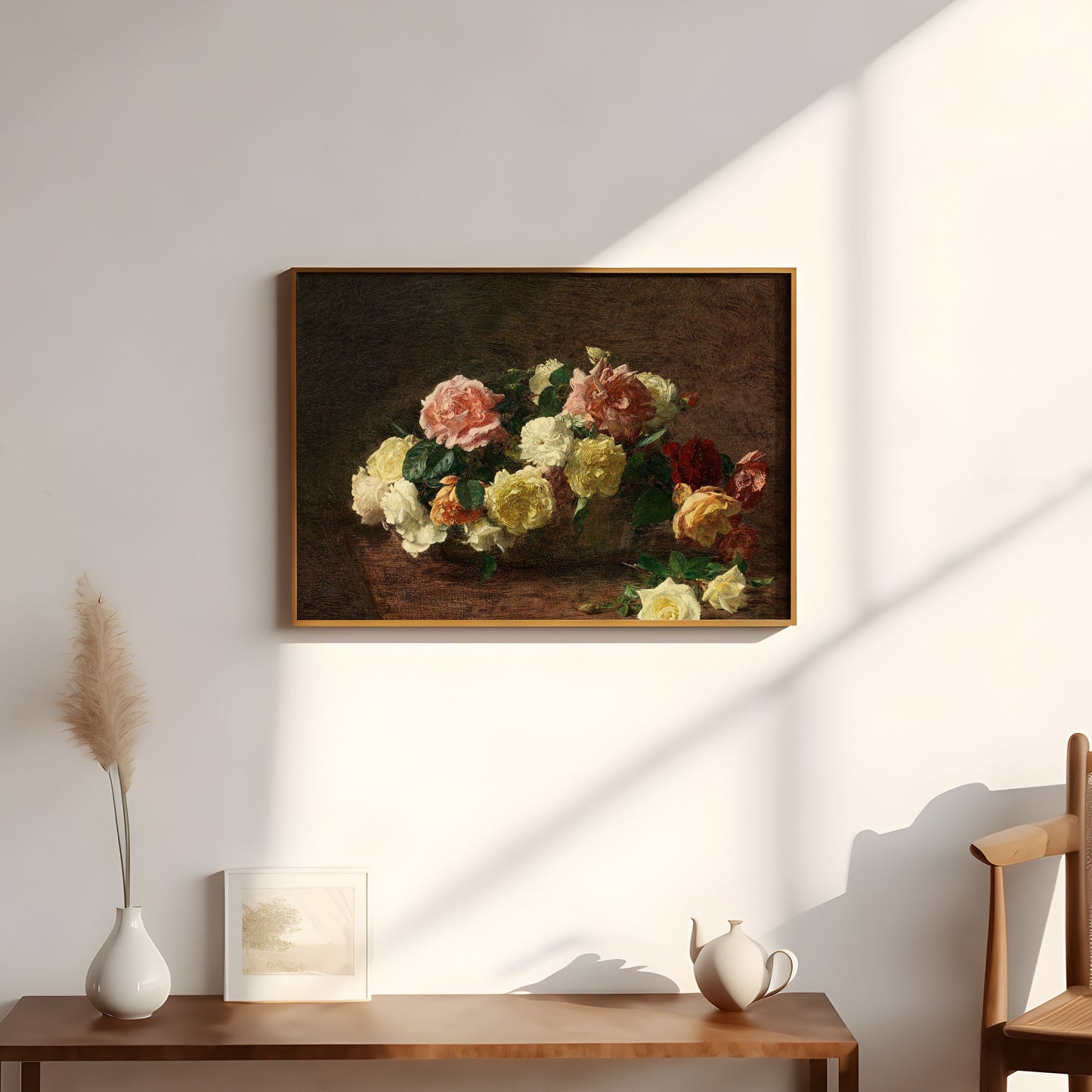 Still-life Flowers, Henri Fantin-Latour, Roses, original antique painting, oil vintage, Printable art instant download, SKU  212HFL