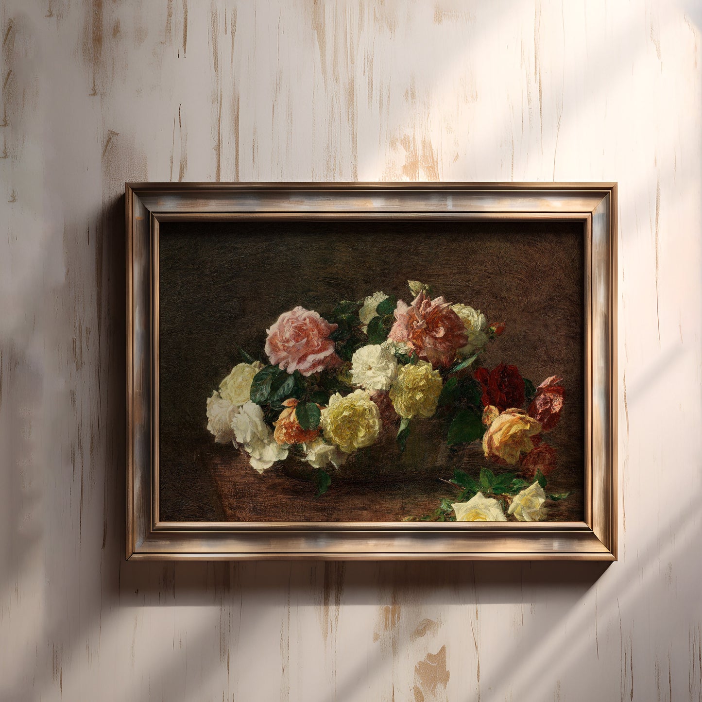 Still-life Flowers, Henri Fantin-Latour, Roses, original antique painting, oil vintage, Printable art instant download, SKU  212HFL