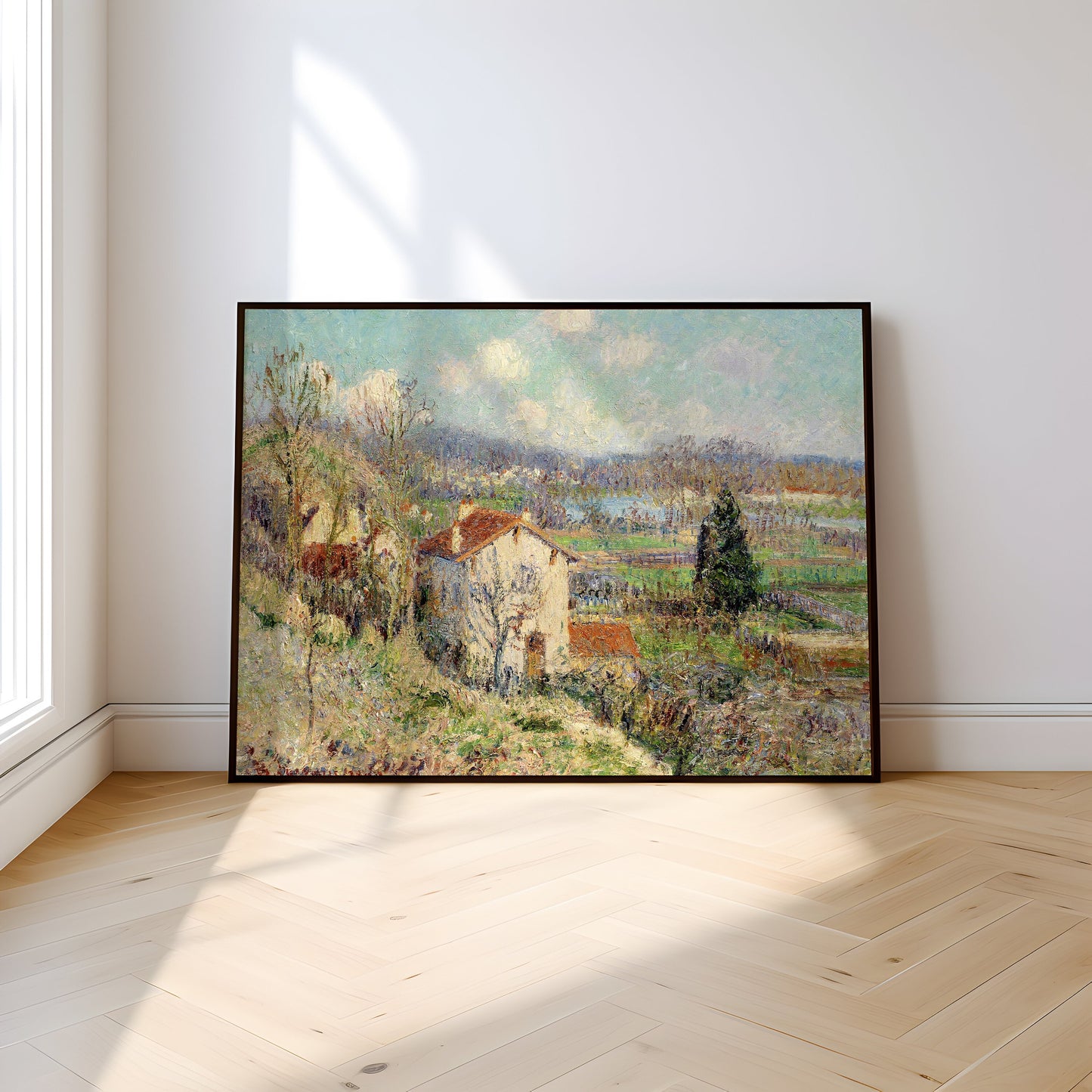French Impressionism, Gustave Loiseau - The Oise Valley, Pontoise, original vintage painting oil, Printable art instant download, SKU  223GL