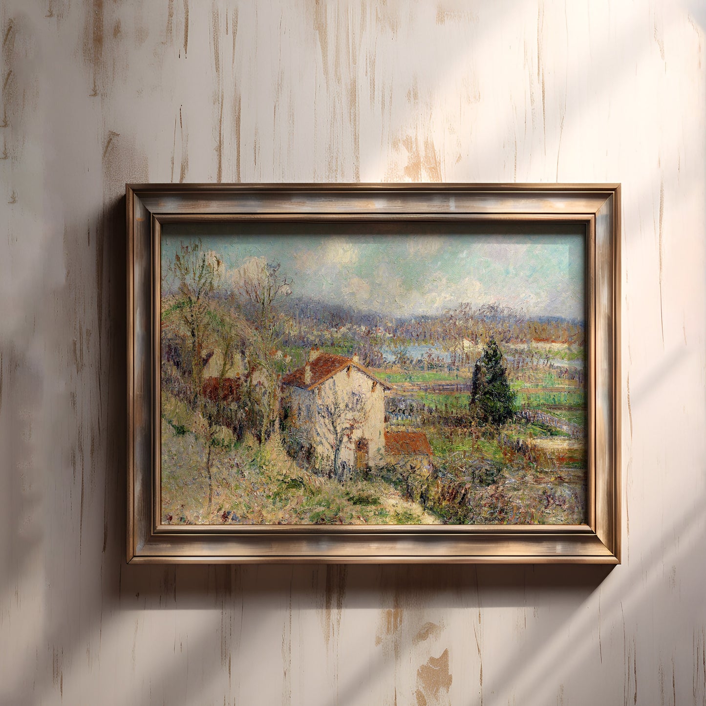 French Impressionism, Gustave Loiseau - The Oise Valley, Pontoise, original vintage painting oil, Printable art instant download, SKU  223GL