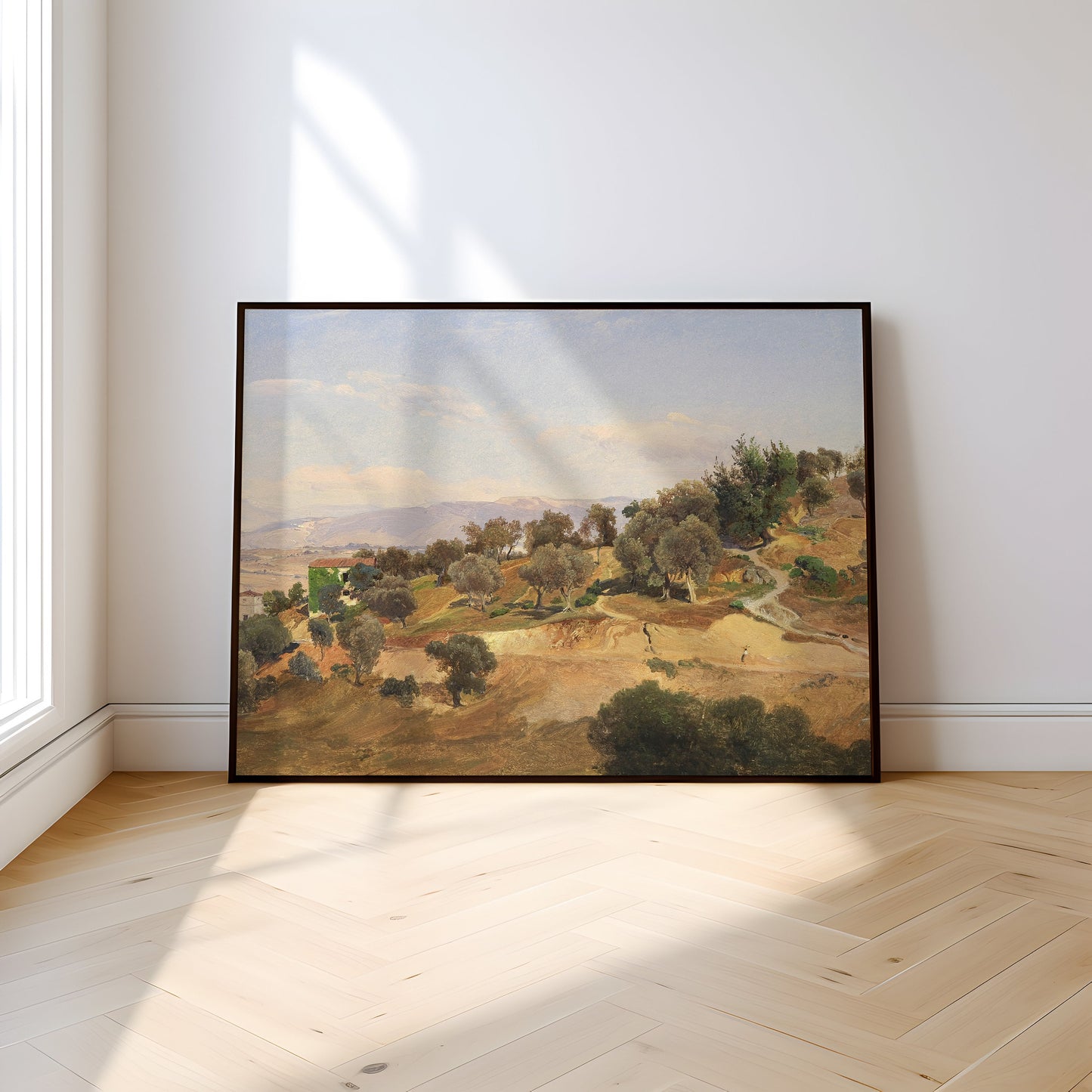 Anders Christian Lunde - Italian Landscape Narni , antique painting , oil vintage Printable art instant download , SKU 239ACL