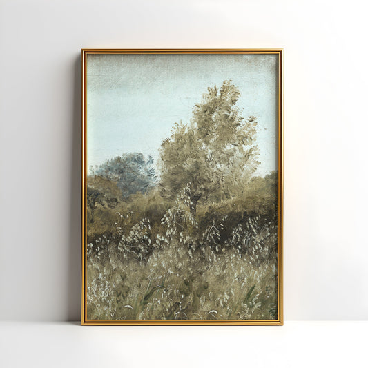 Rustic landscape, Skovgaard Oat Field, wall decor, original antique painting oil, vintage, Printable art instant download, SKU  K_AR.3