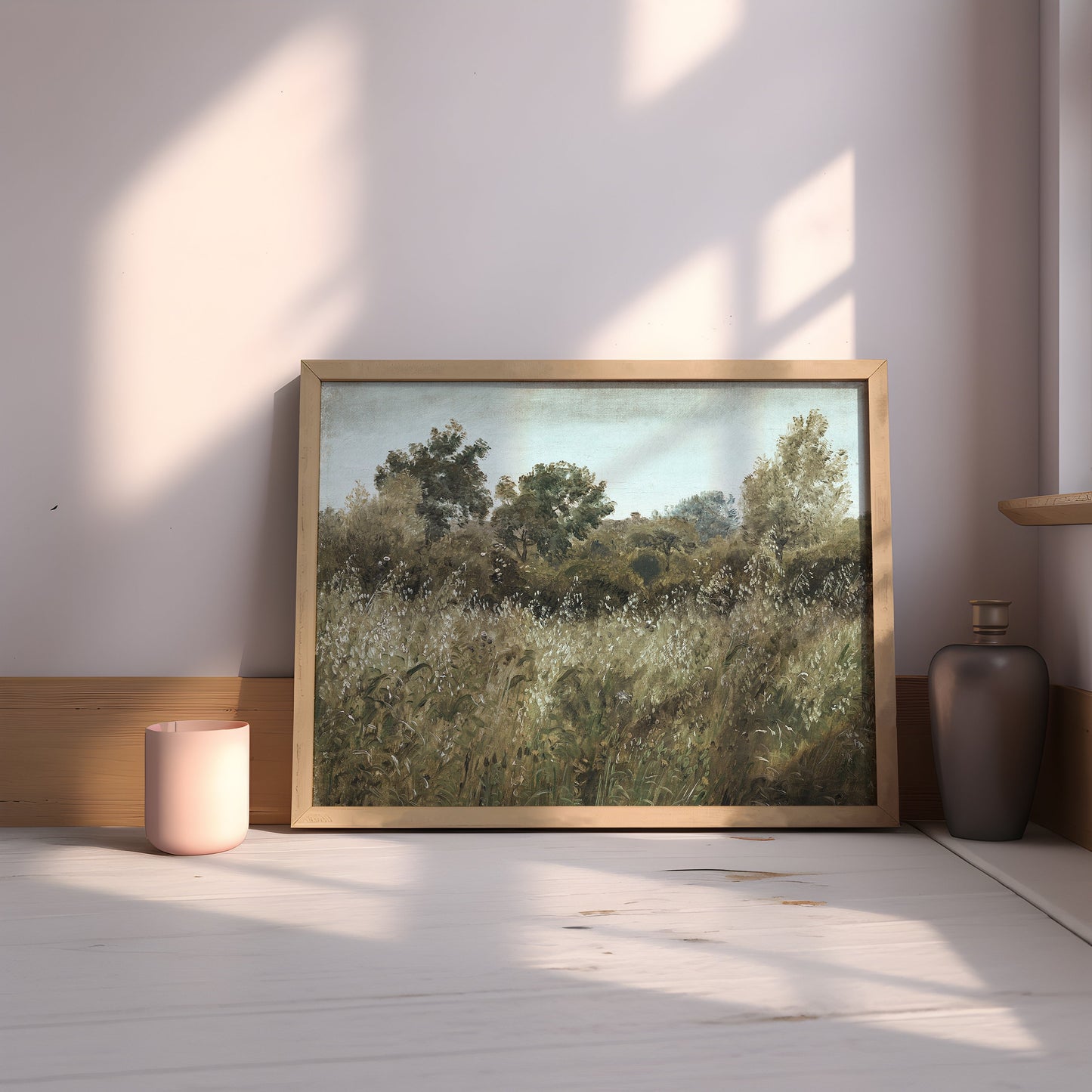 Skovgaard, Oat Field Near Vejby, Rustic landscape, original antique painting oil, vintage, Printable art  instant download, SKU  K_PCS.7
