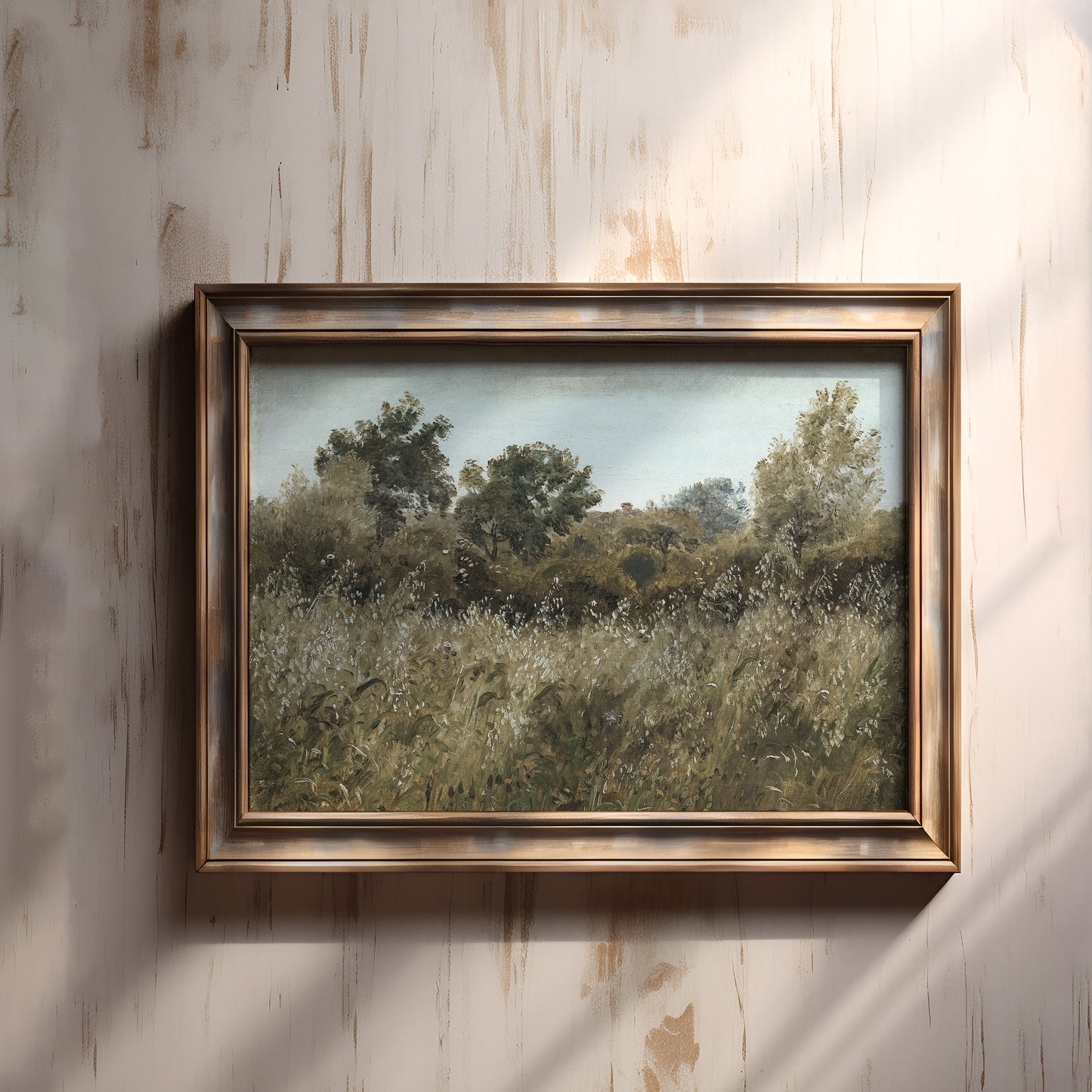 Skovgaard, Oat Field Near Vejby, Rustic landscape, original antique painting oil, vintage, Printable art  instant download, SKU  K_PCS.7