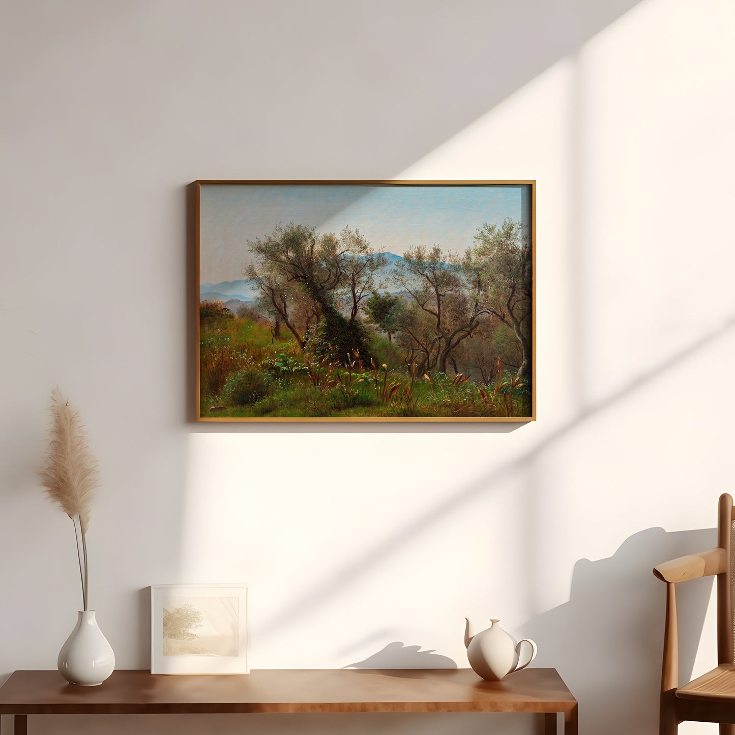 Peter Skovgaard, Olive Trees, Rustic landscape, original antique painting oil, vintage, Printable art instant download, SKU K_PCS.13