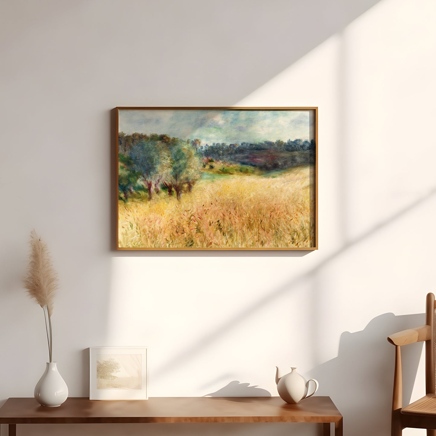 Renoir - Wheat Field, French Impressionism, original antique painting, oil, vintage, Printable art instant download, SKU  K_AR.14