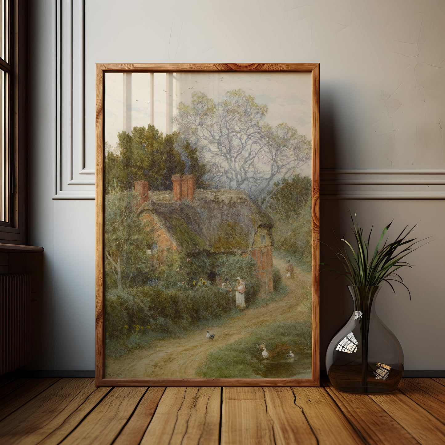 Allingham Helen - A Kentish cottage, watercolour, original antique painting, vintage, Printable art instant download, SKU  K-AH128