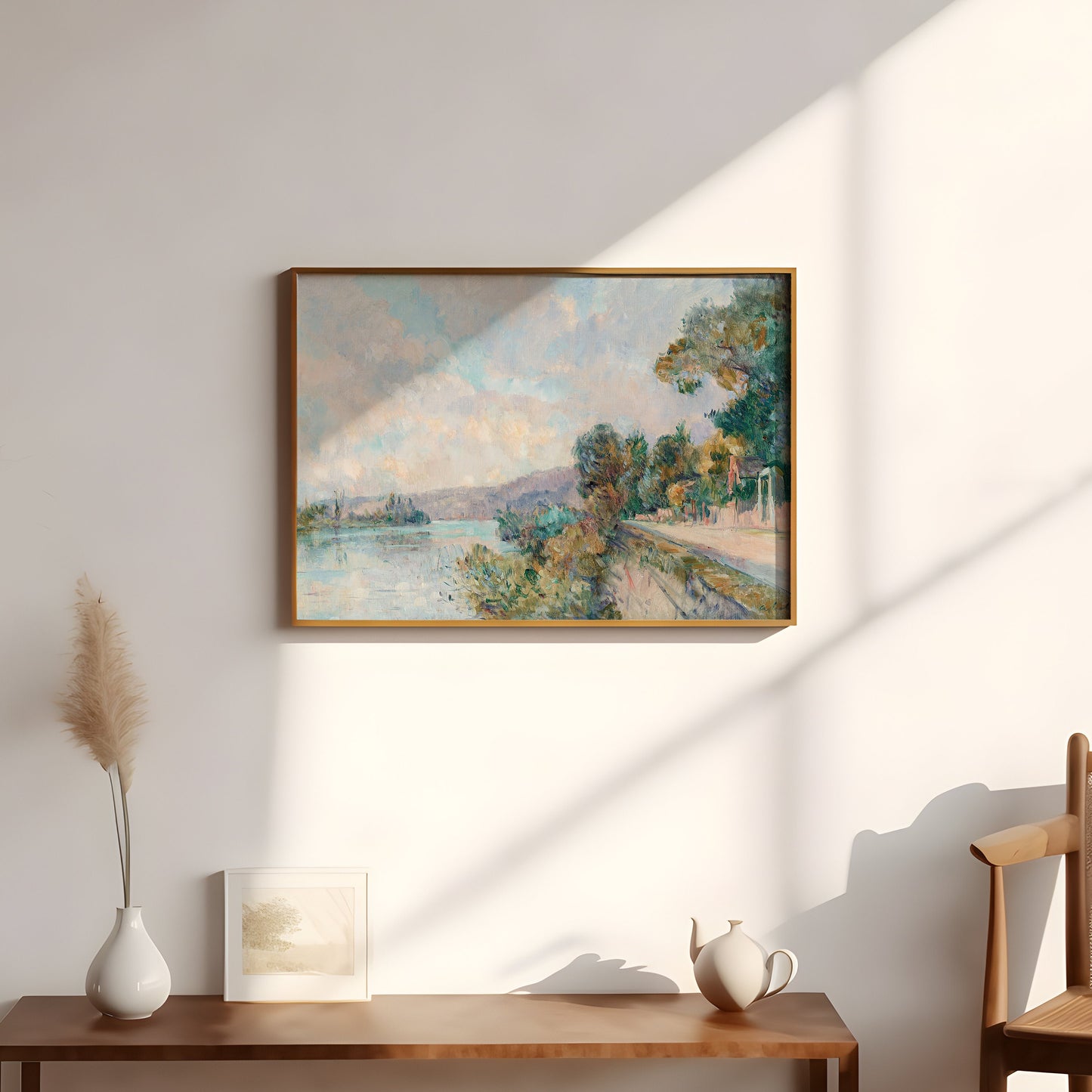 Albert Lebourg - Seine near Rouen, Impressionism, original antique painting oil, vintage, Printable art instant download, SKU  K_AL.21